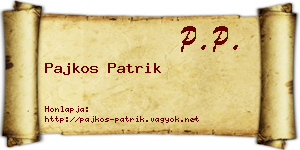 Pajkos Patrik névjegykártya